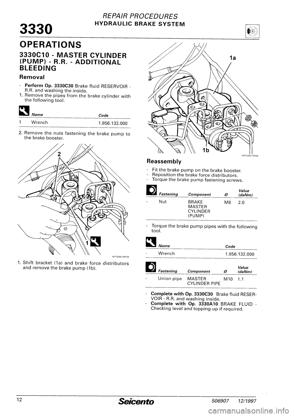FIAT SEICENTO 1997  Service And Repair Manual 
