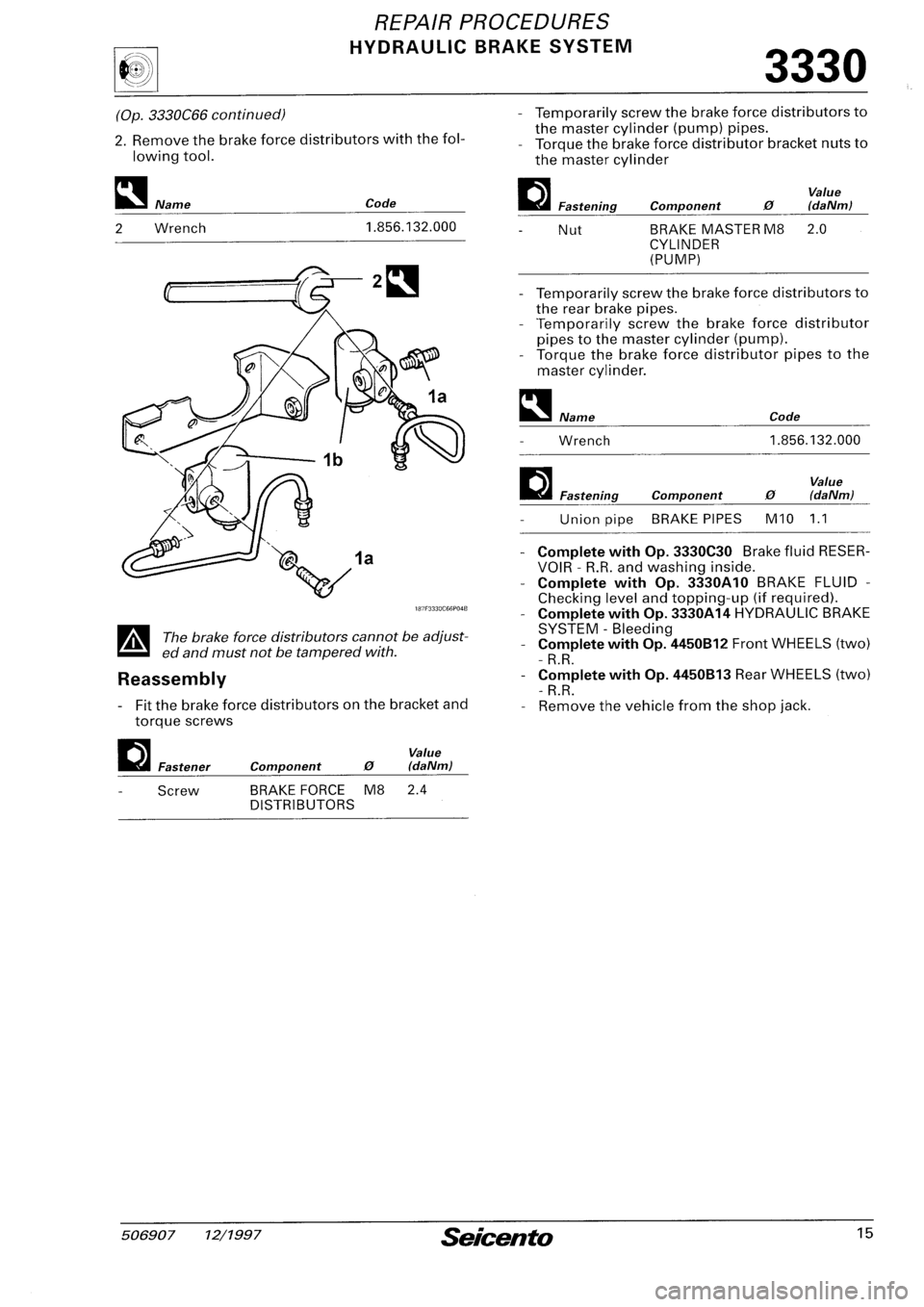 FIAT SEICENTO 1997  Service And Repair Manual 