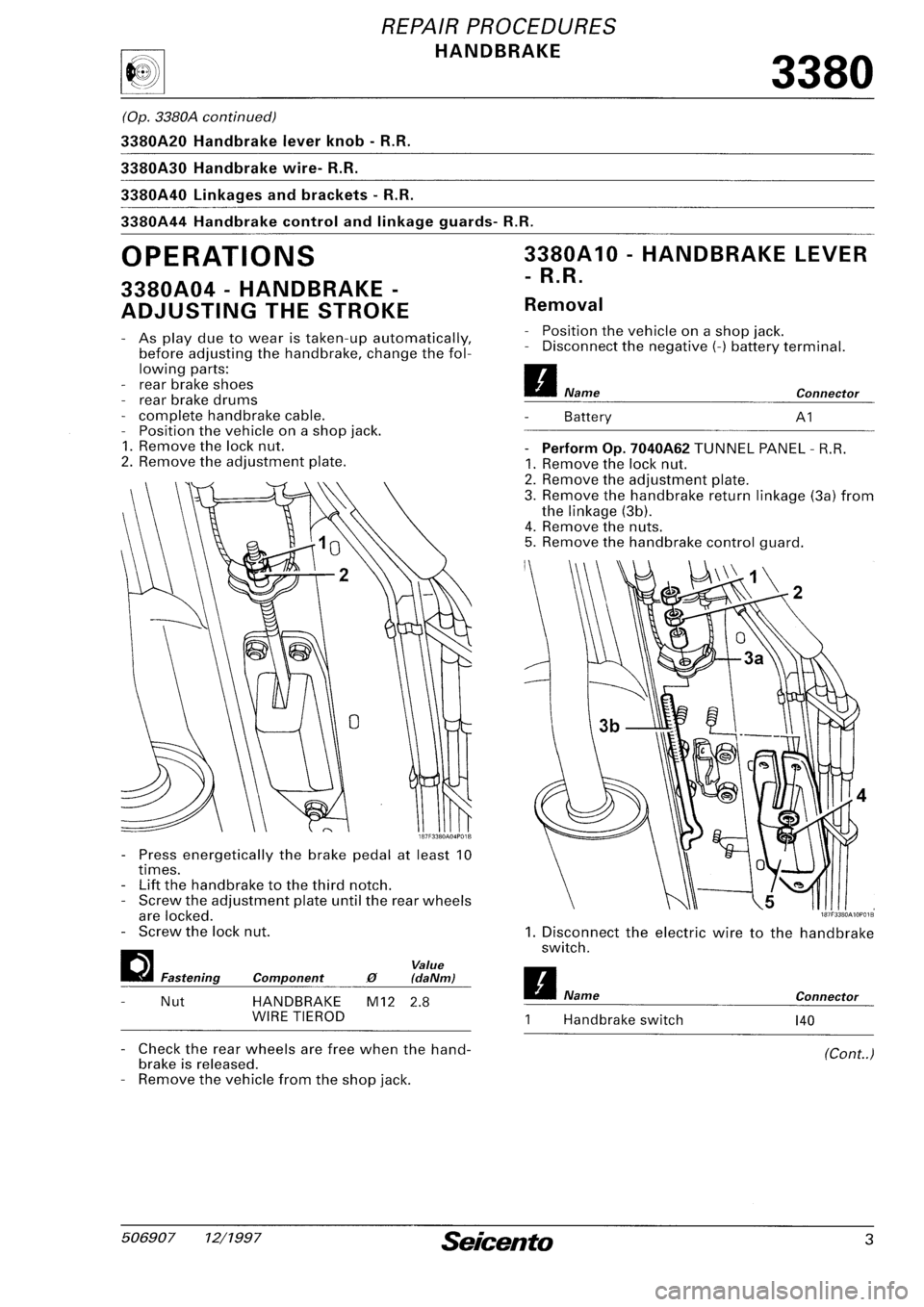 FIAT SEICENTO 1997  Service And Repair Manual 