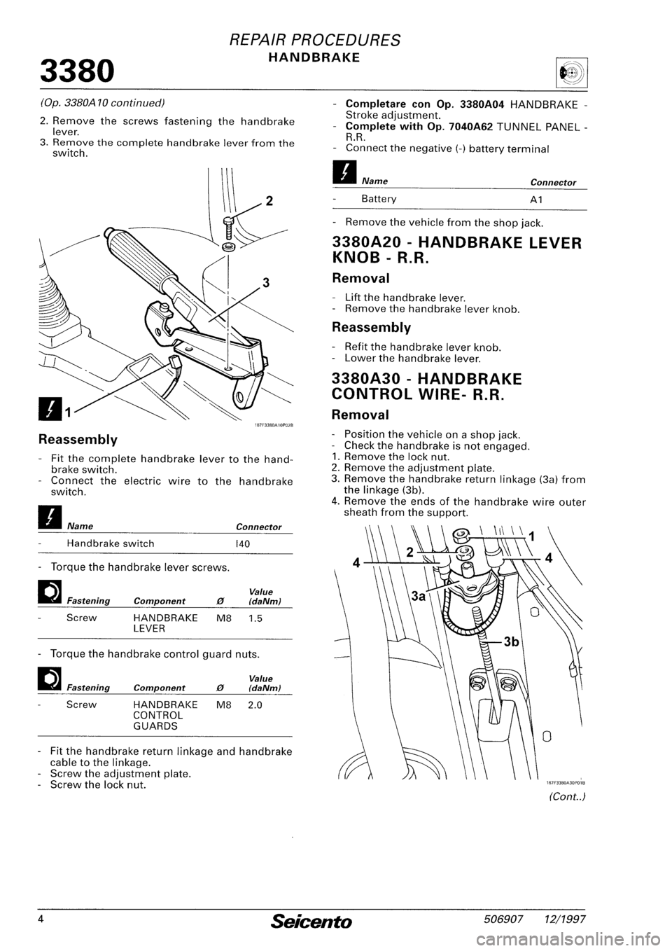 FIAT SEICENTO 1997  Service And Repair Manual 