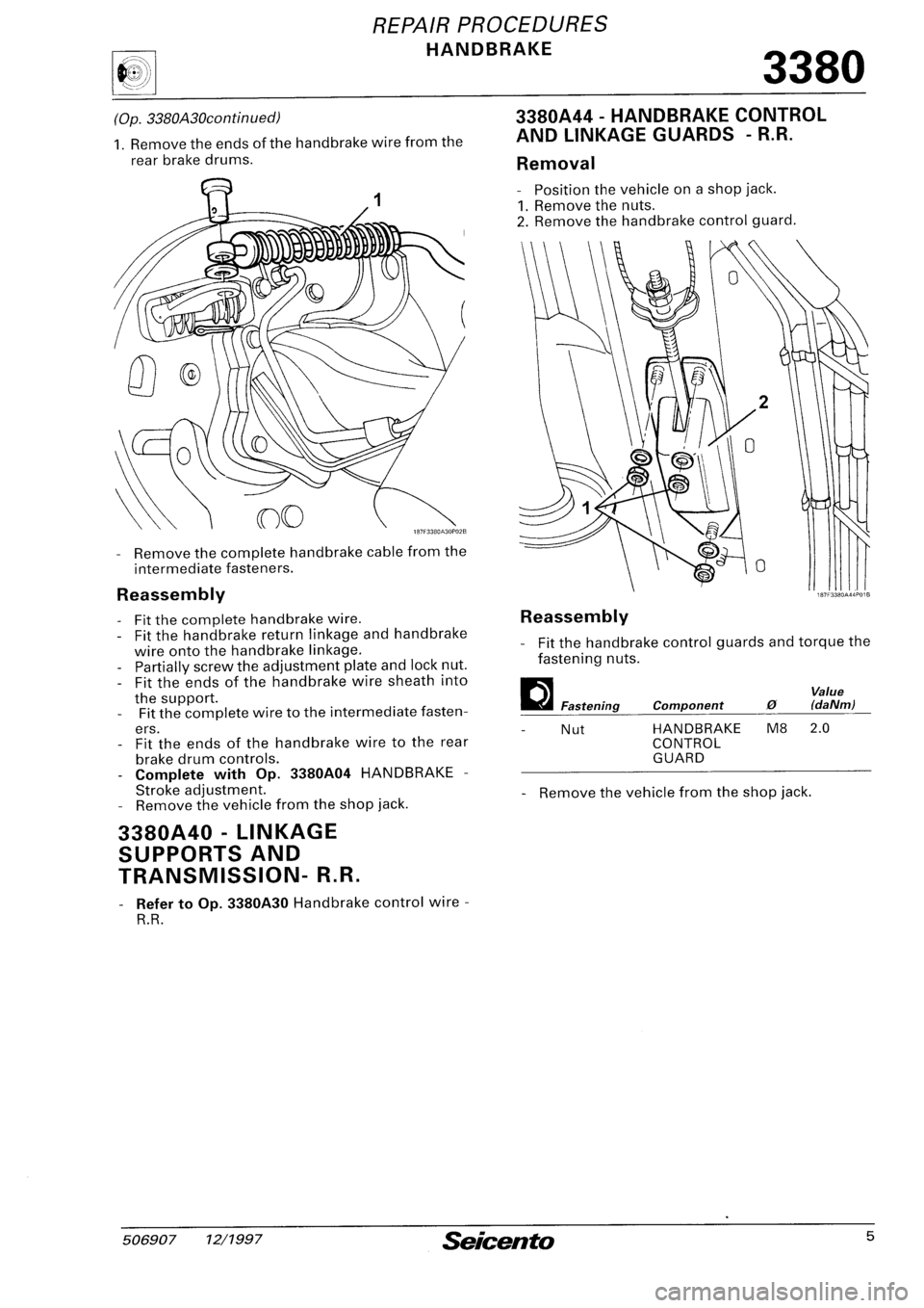 FIAT SEICENTO 1997  Service And Repair Manual 