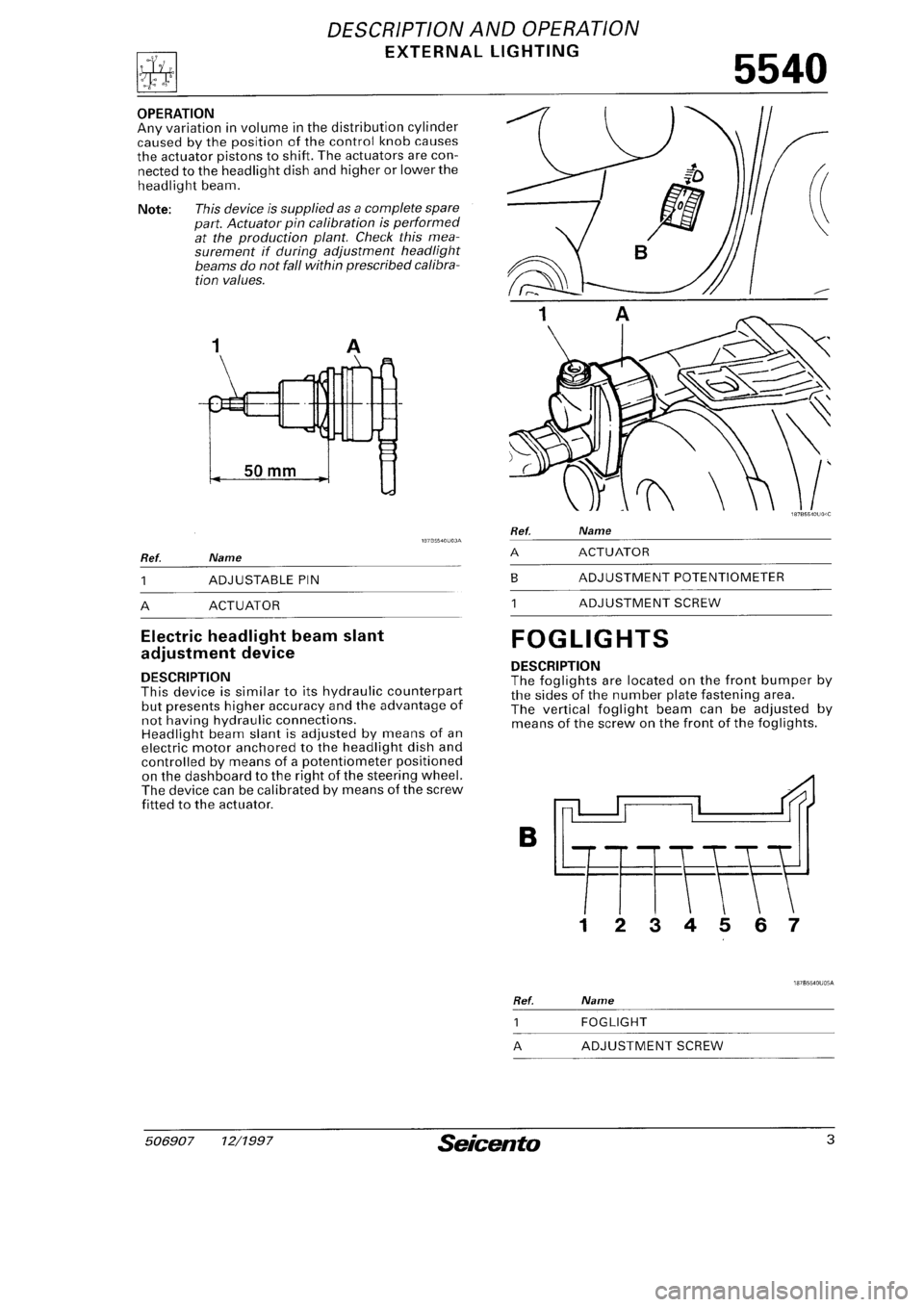 FIAT SEICENTO 1997  Service And Repair Manual 