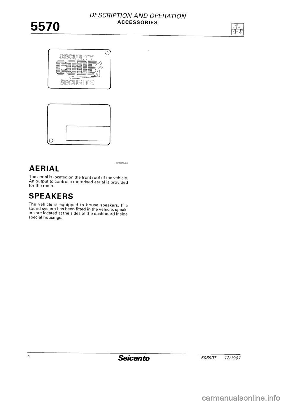 FIAT SEICENTO 1997  Service And Repair Manual 