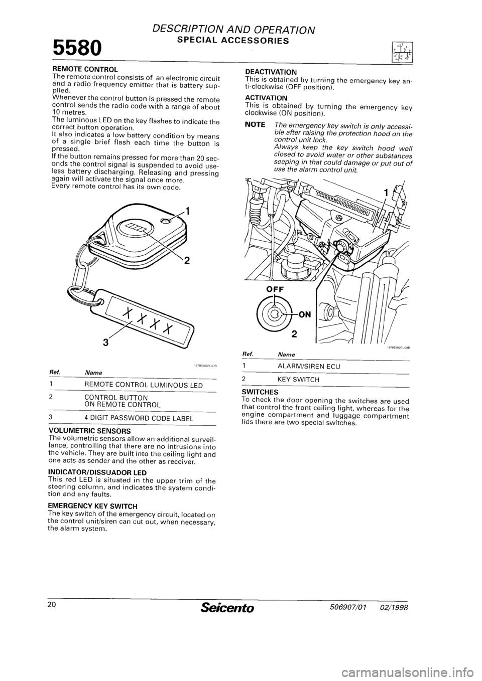 FIAT SEICENTO 1997  Service And Repair Manual 