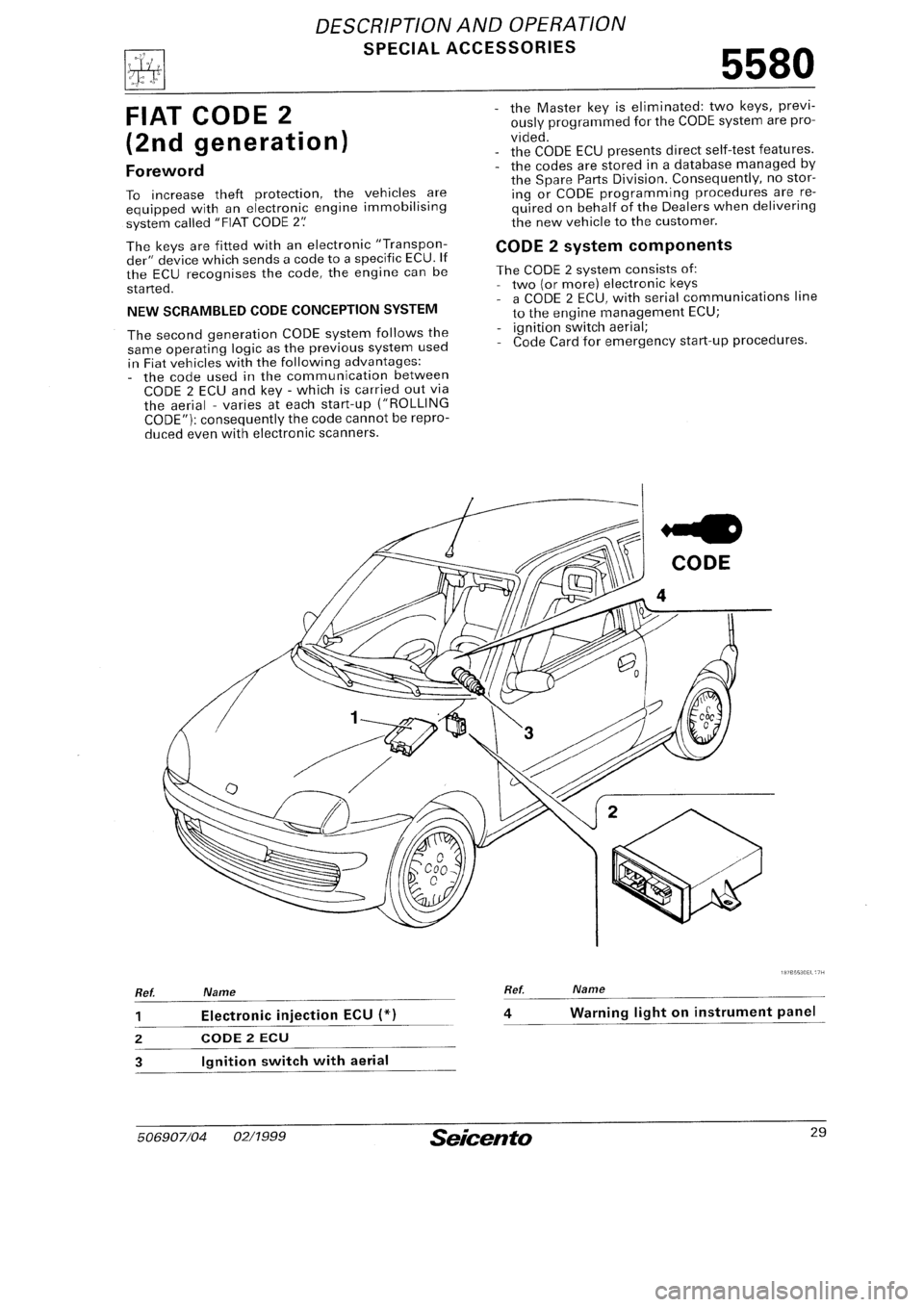 FIAT SEICENTO 1997  Service And Repair Manual 