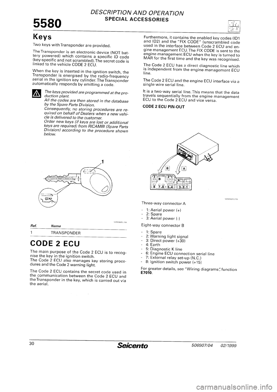 FIAT SEICENTO 1997  Service And Repair Manual 