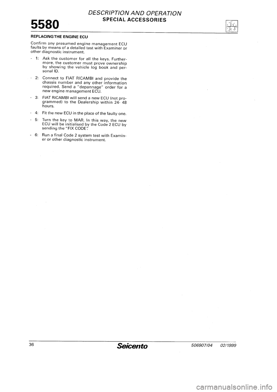 FIAT SEICENTO 1997  Service And Repair Manual 