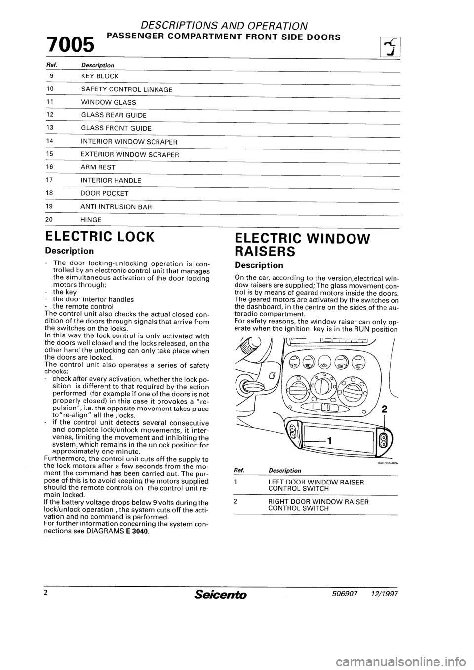 FIAT SEICENTO 1997  Service And Repair Manual 