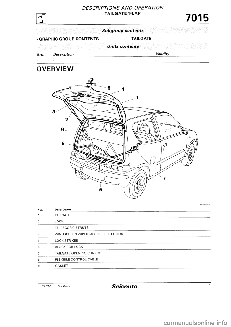 FIAT SEICENTO 1997  Service And Repair Manual 