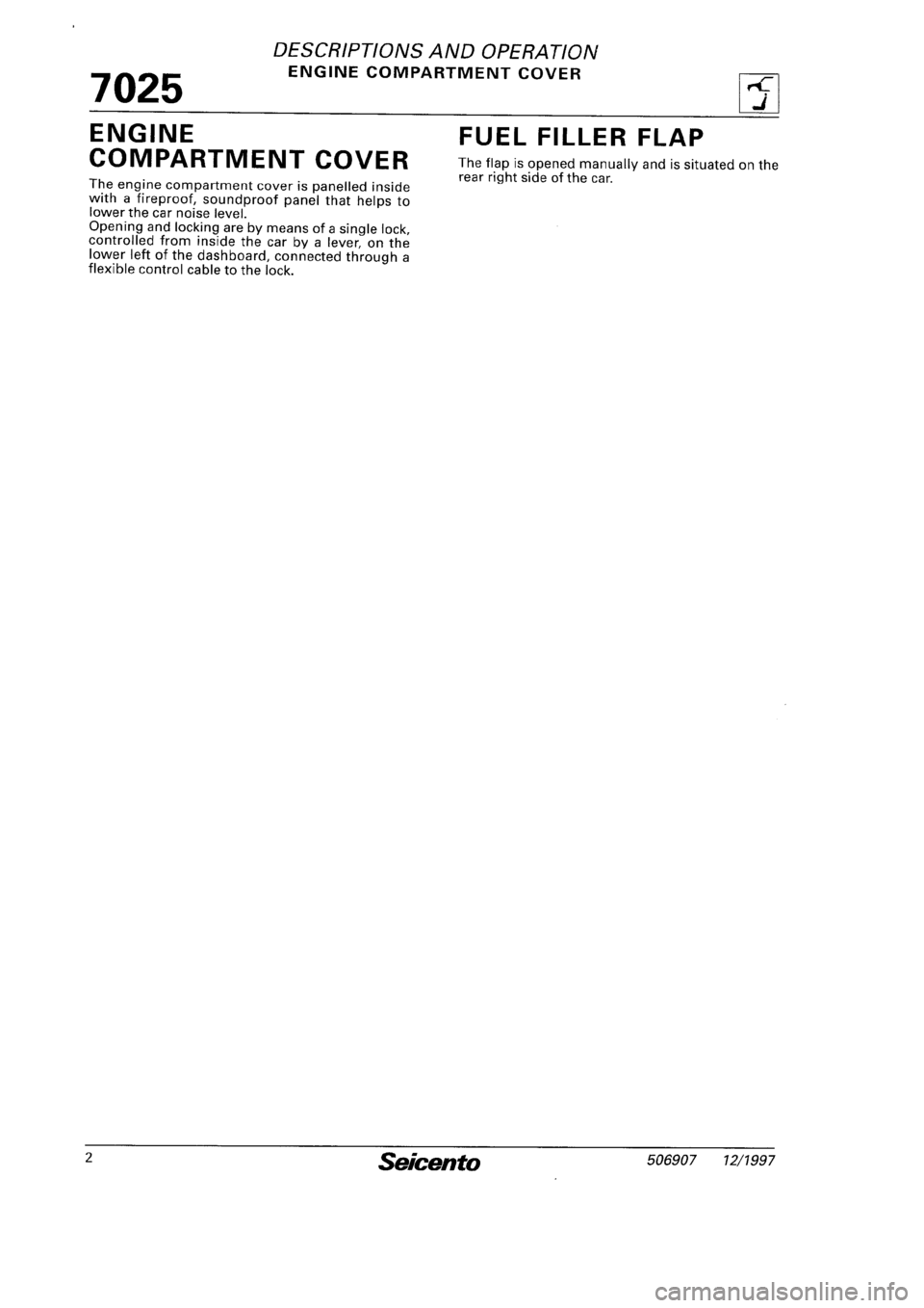FIAT SEICENTO 1997  Service And Repair Manual 