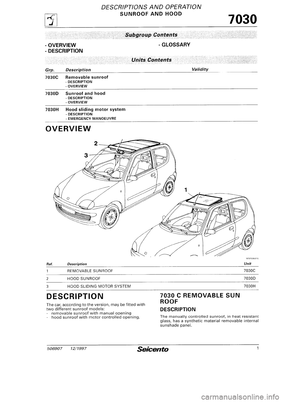 FIAT SEICENTO 1997  Service And Repair Manual 