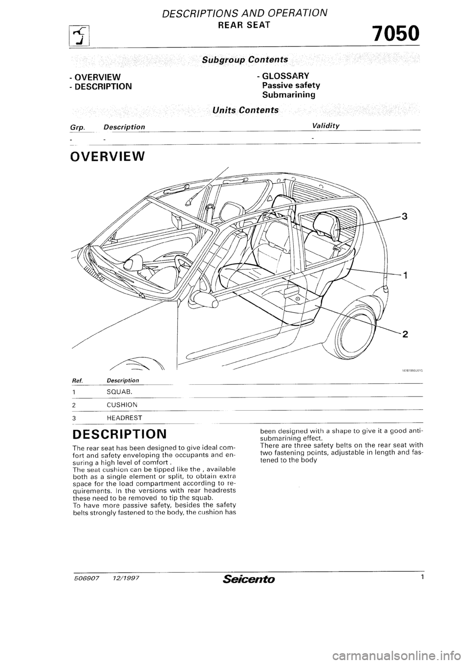 FIAT SEICENTO 1997  Service And Repair Manual 