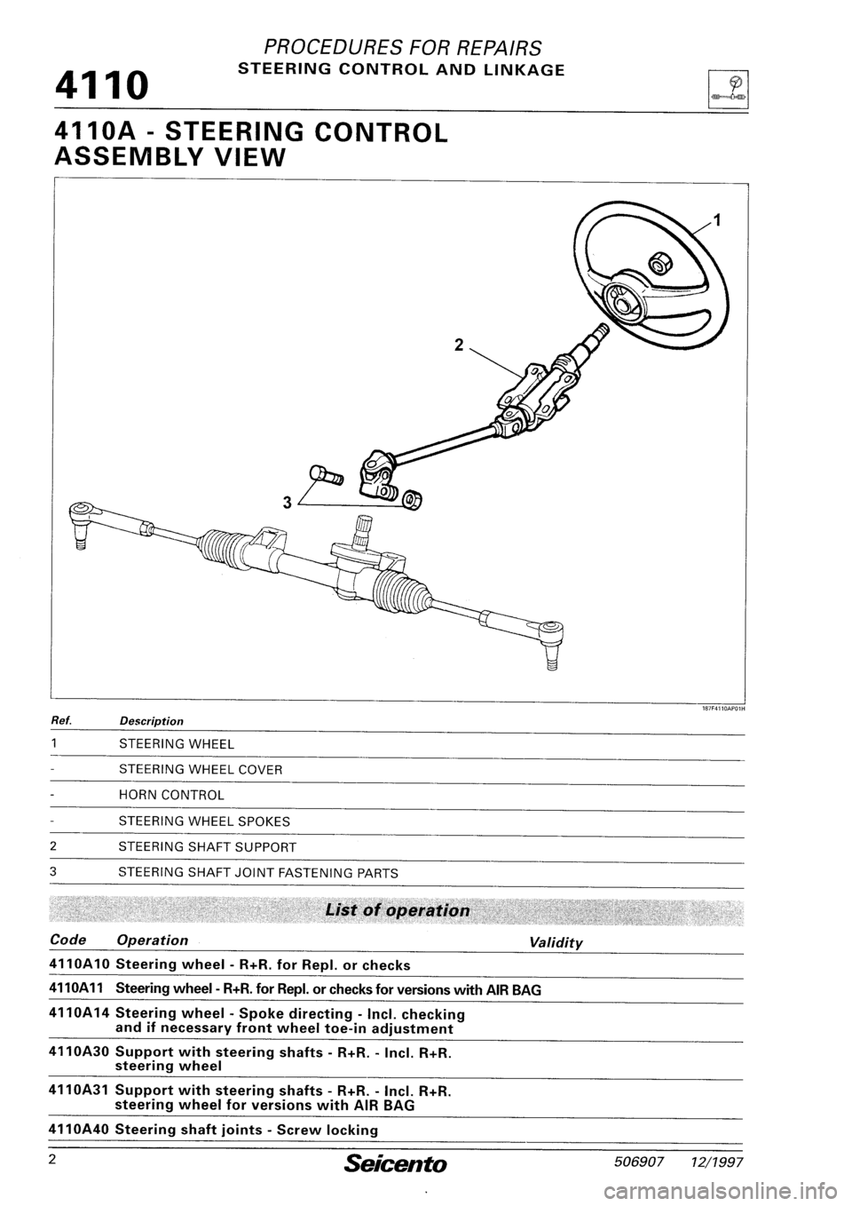 FIAT SEICENTO 1997  Service And Repair Manual 