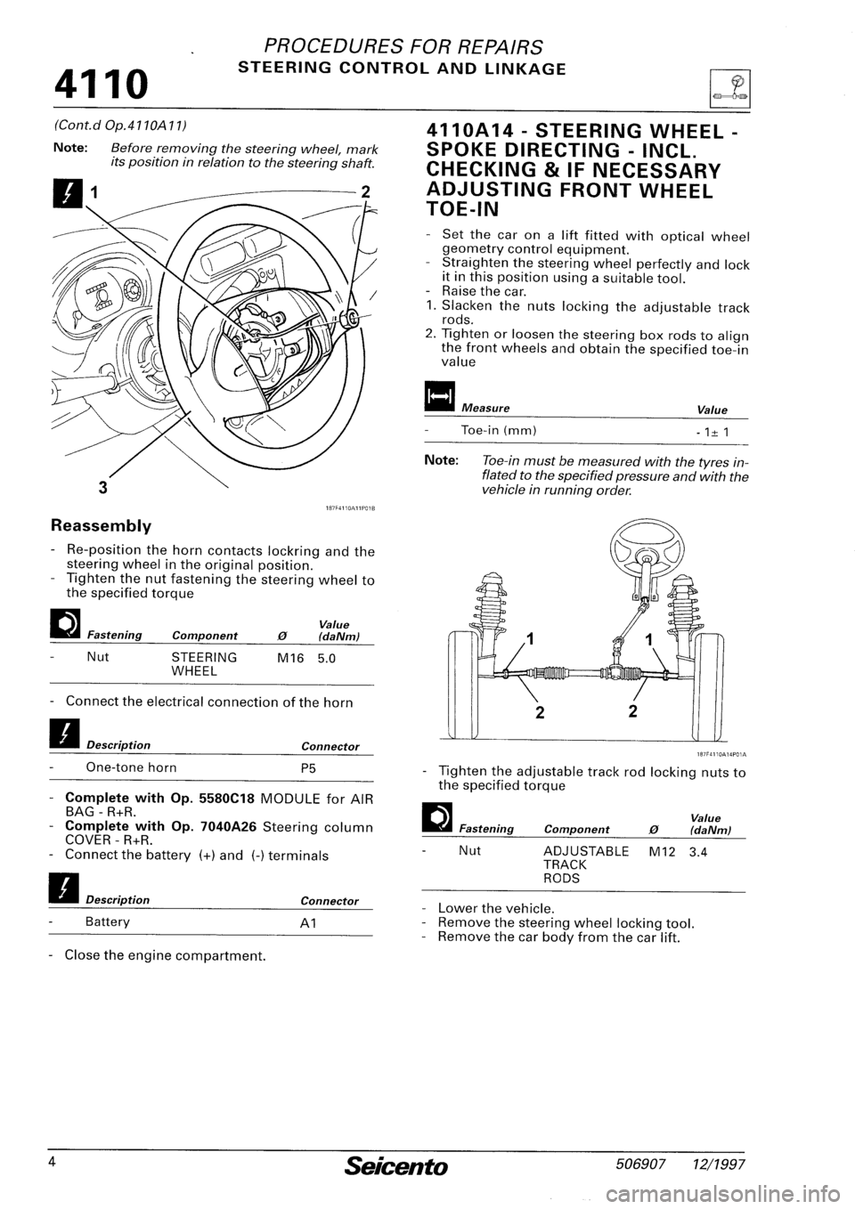 FIAT SEICENTO 1997  Service And Repair Manual 