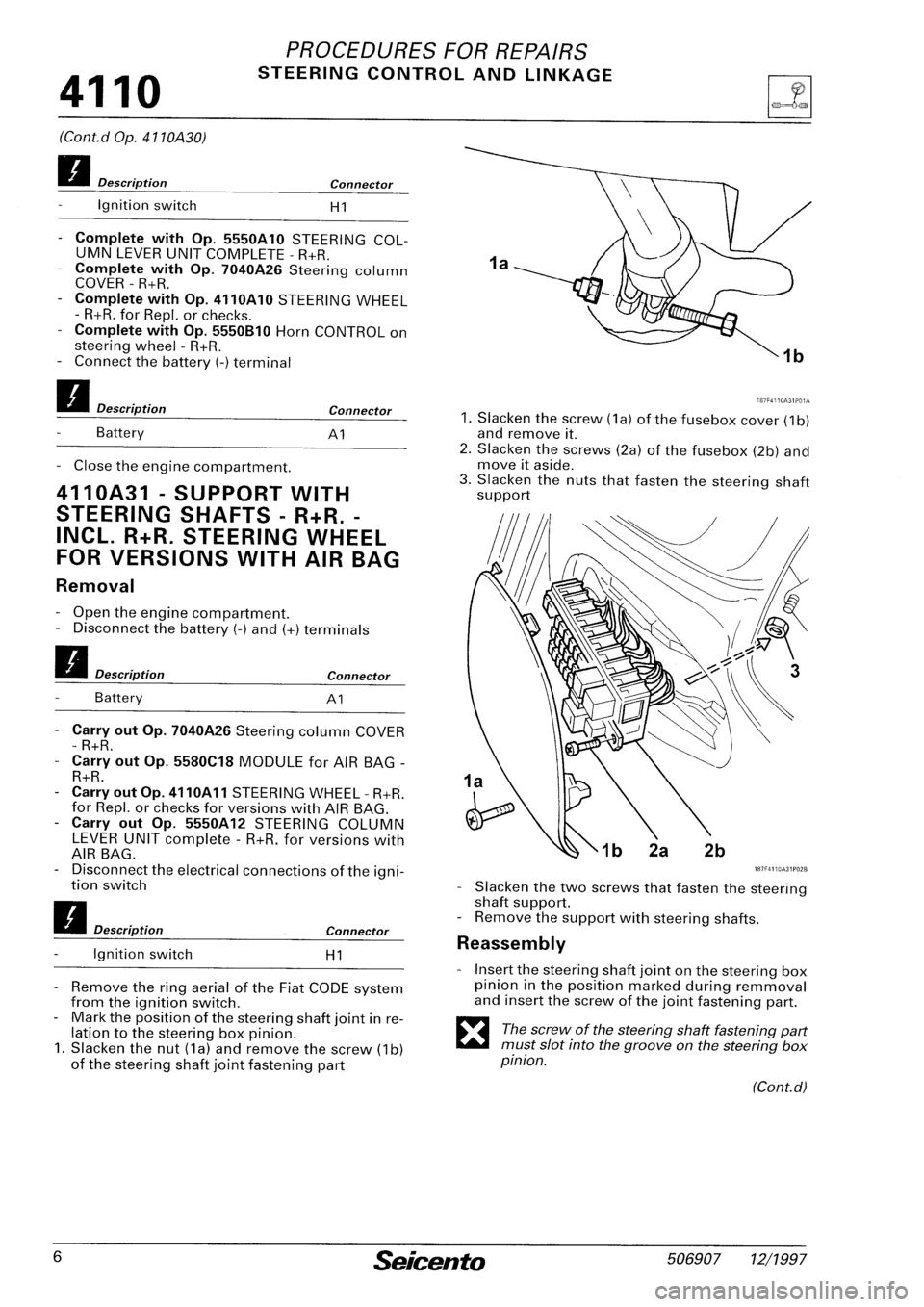 FIAT SEICENTO 1997  Service And Repair Manual 