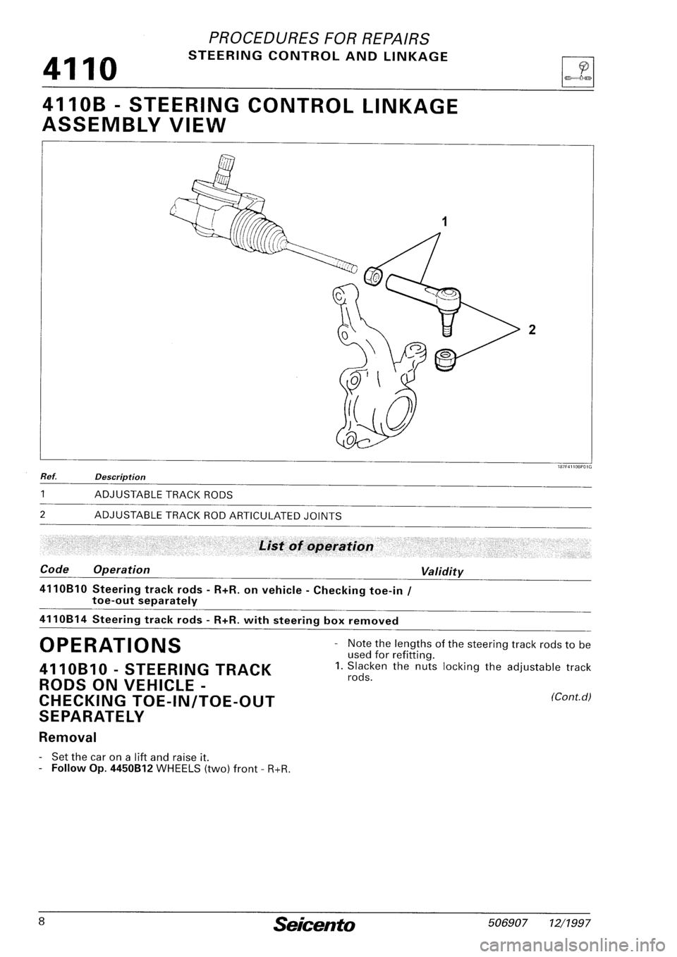 FIAT SEICENTO 1997  Service And Repair Manual 