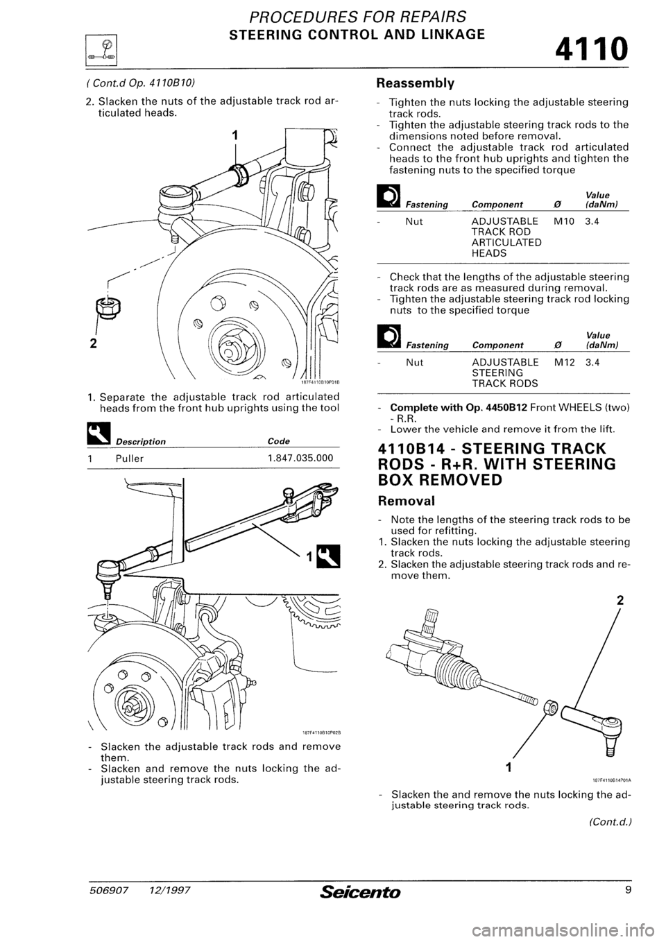 FIAT SEICENTO 1997  Service And Repair Manual 