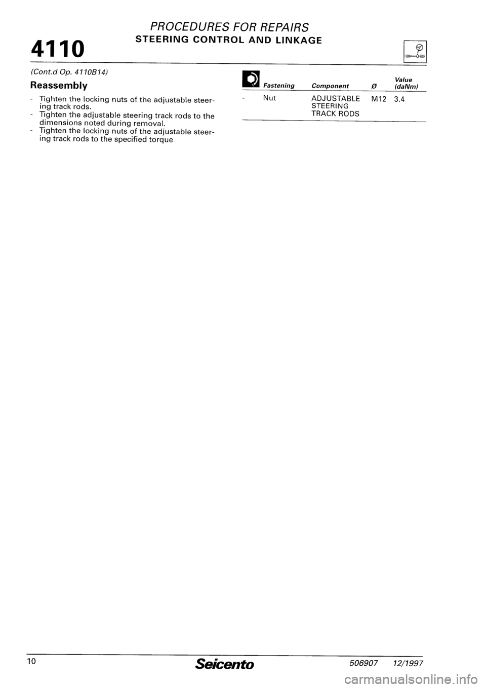 FIAT SEICENTO 1997  Service And Repair Manual 