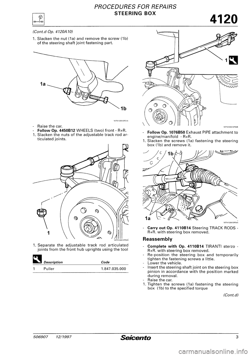 FIAT SEICENTO 1997  Service And Repair Manual 