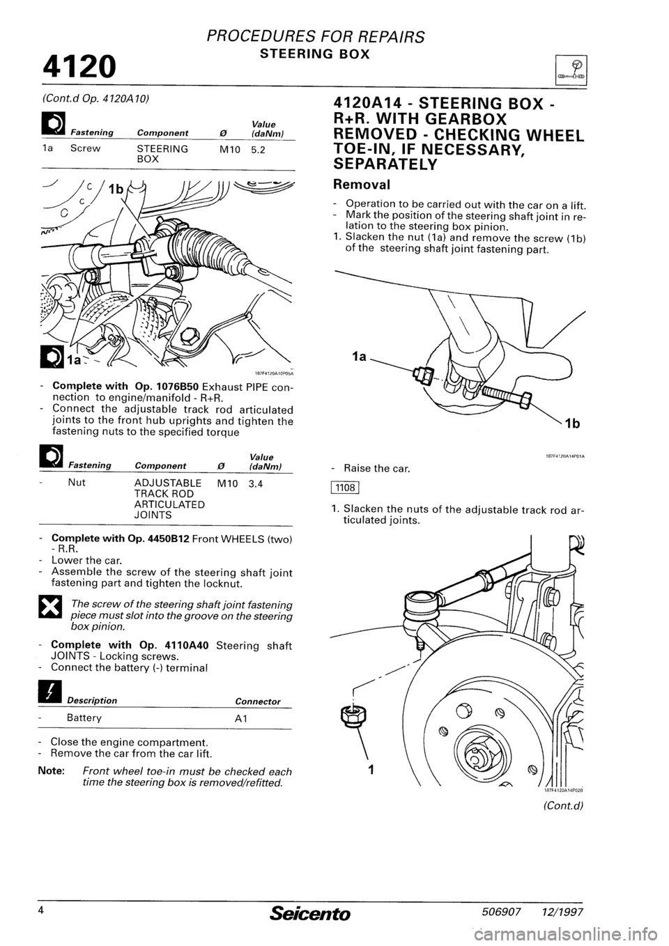 FIAT SEICENTO 1997  Service And Repair Manual 