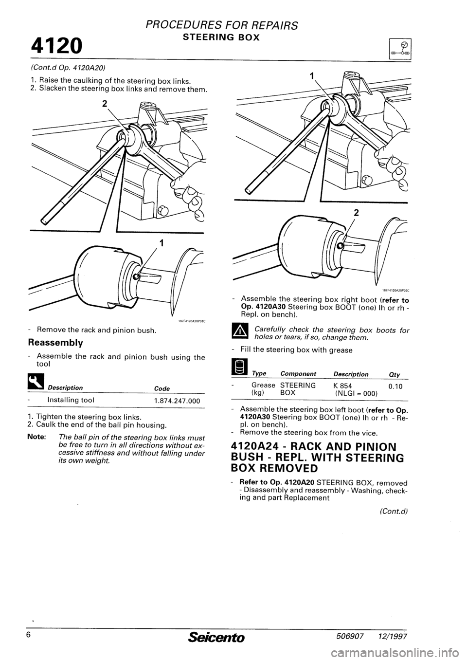 FIAT SEICENTO 1997  Service And Repair Manual 