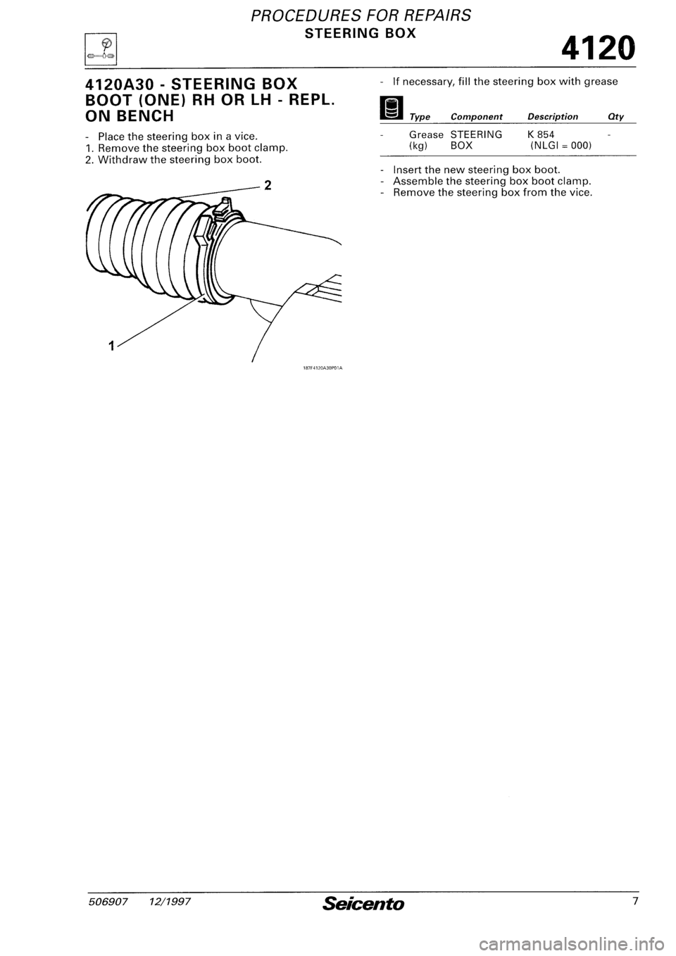 FIAT SEICENTO 1997  Service And Repair Manual 
