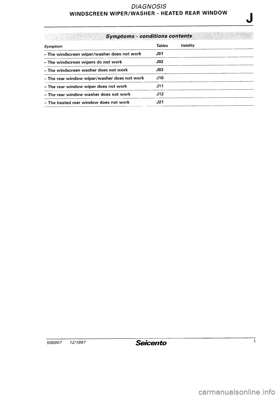 FIAT SEICENTO 1997  Service And Repair Manual 