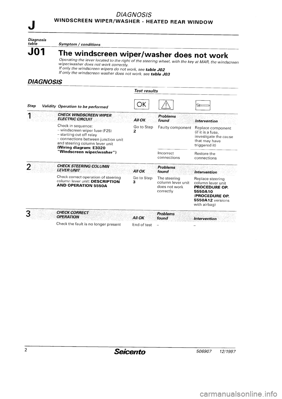 FIAT SEICENTO 1997  Service And Repair Manual 