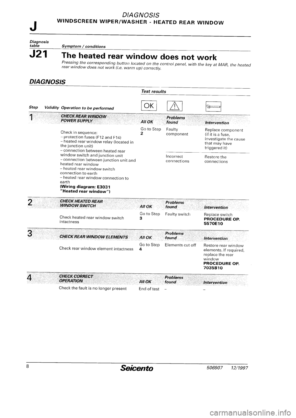 FIAT SEICENTO 1997  Service And Repair Manual 