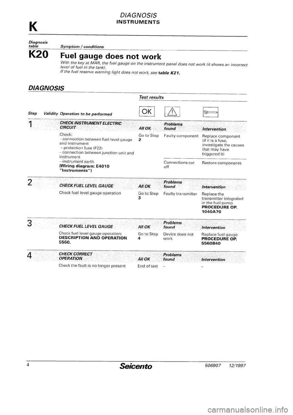 FIAT SEICENTO 1997  Service And Repair Manual 