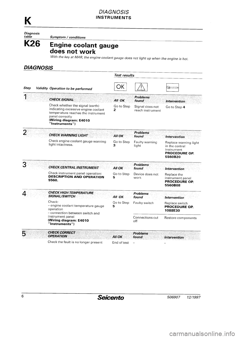 FIAT SEICENTO 1997  Service And Repair Manual 