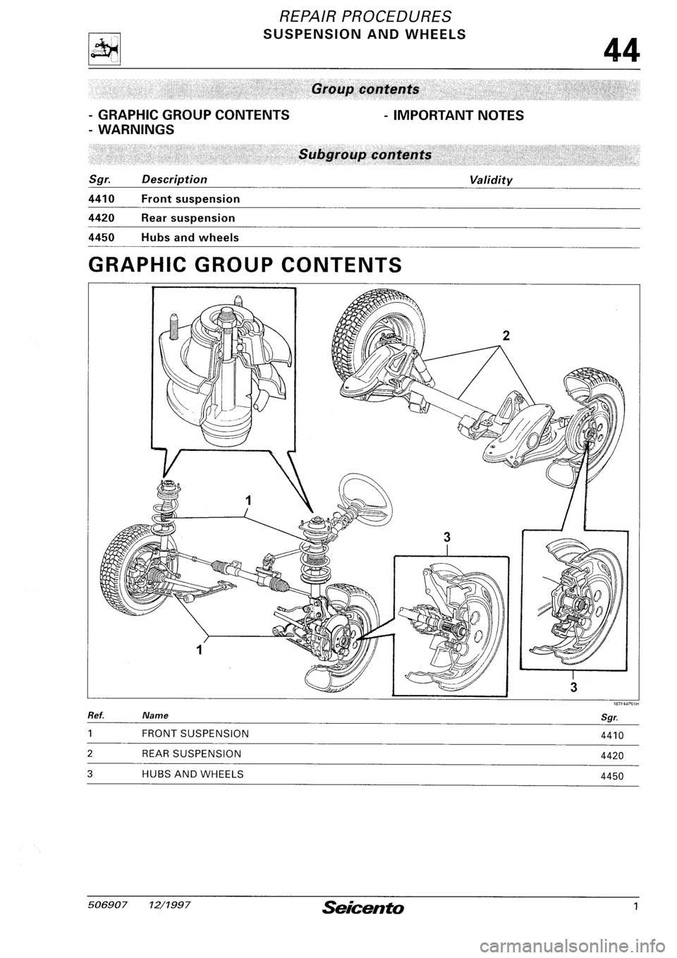 FIAT SEICENTO 1997  Service And Repair Manual 