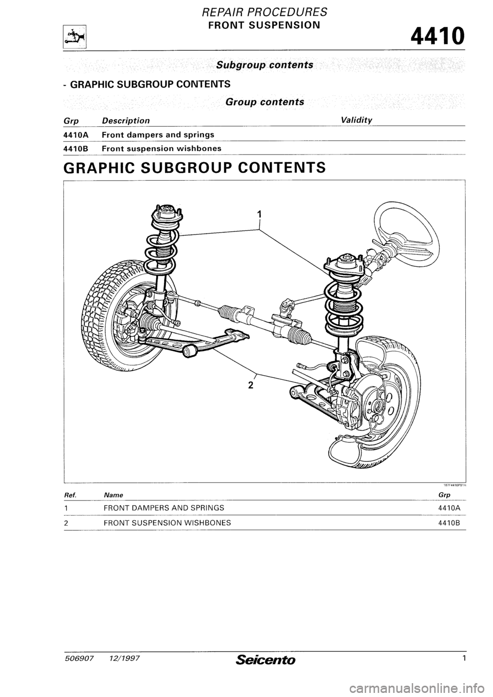 FIAT SEICENTO 1997  Service And Repair Manual 