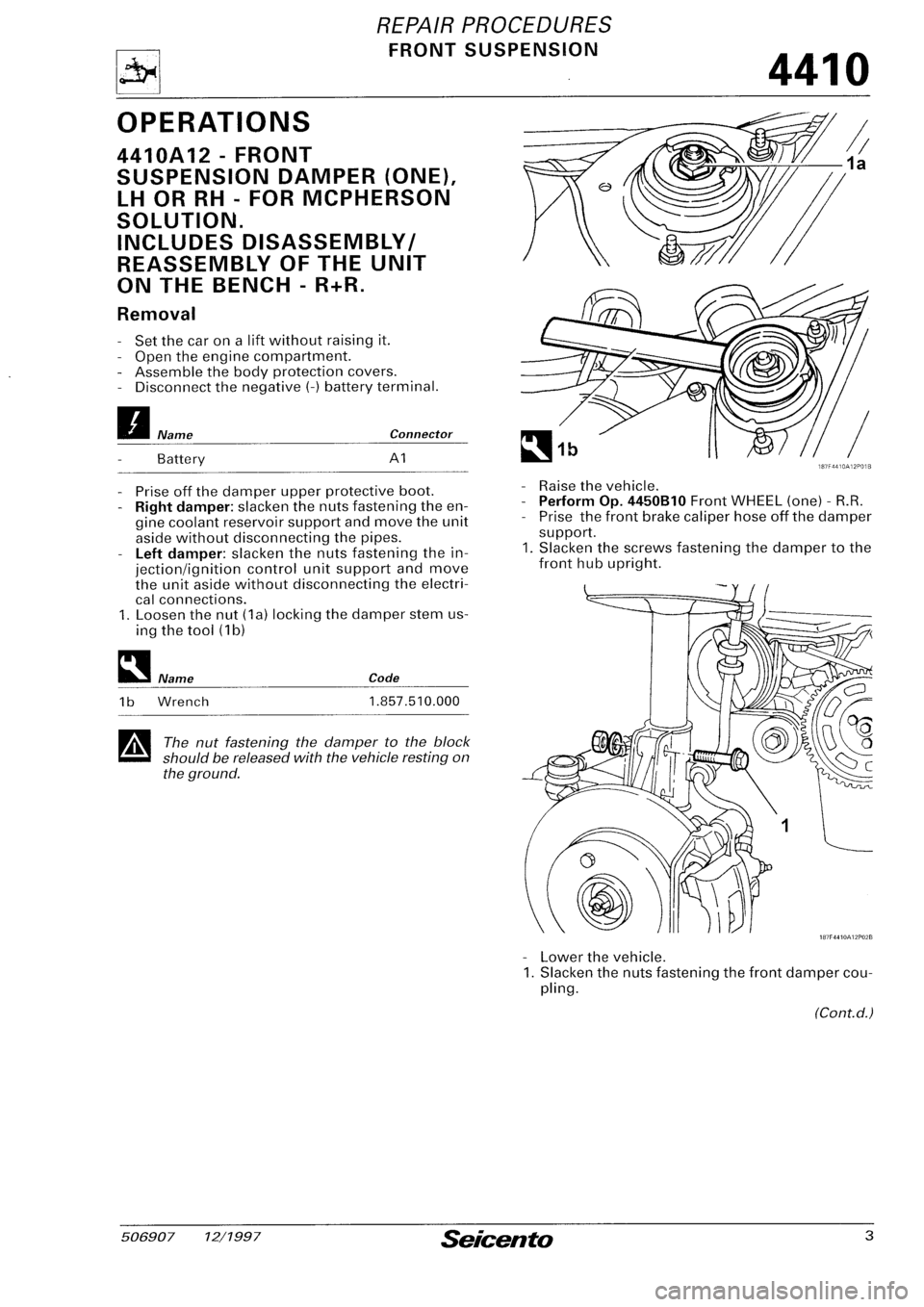 FIAT SEICENTO 1997  Service And Repair Manual 