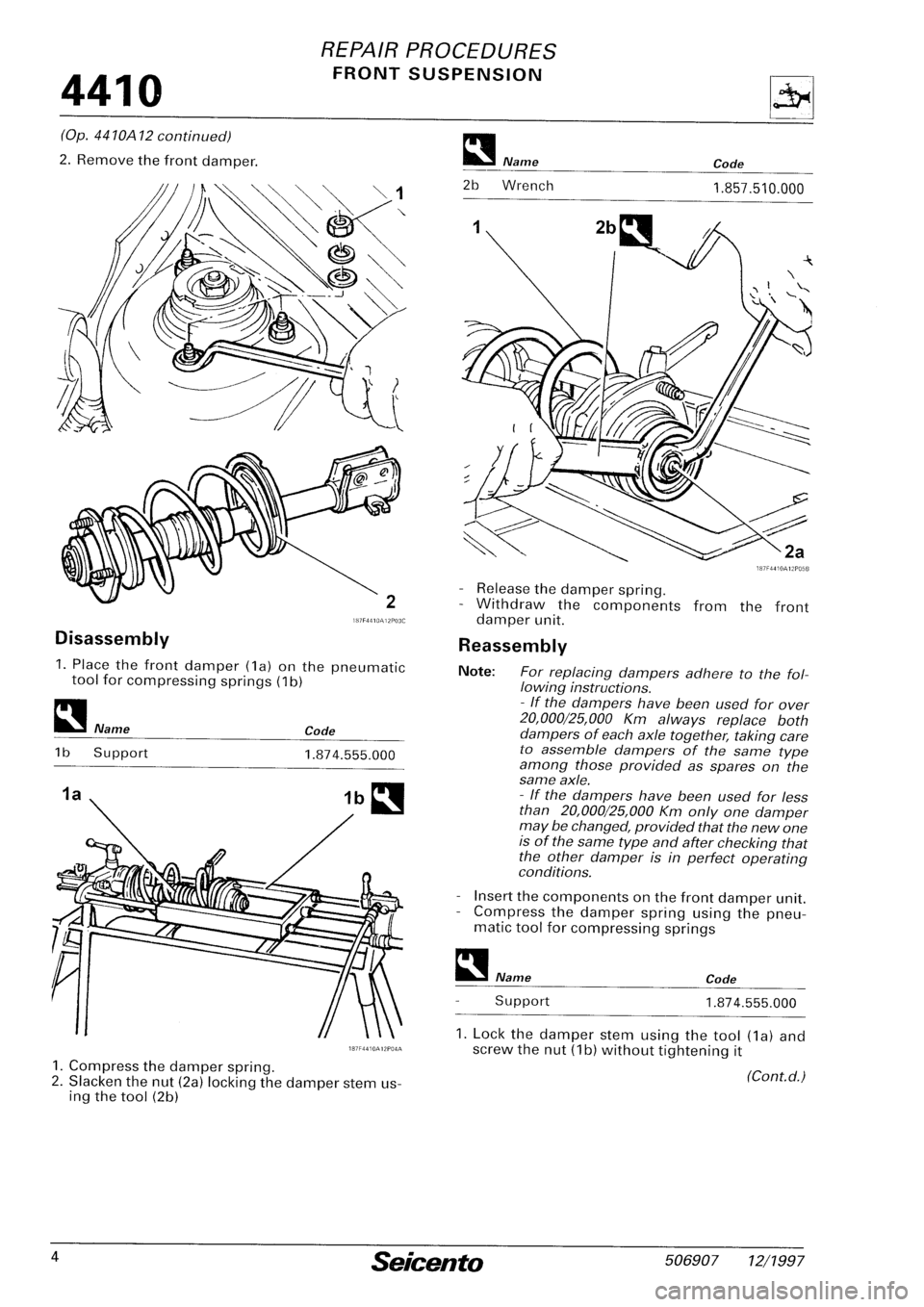 FIAT SEICENTO 1997  Service And Repair Manual 