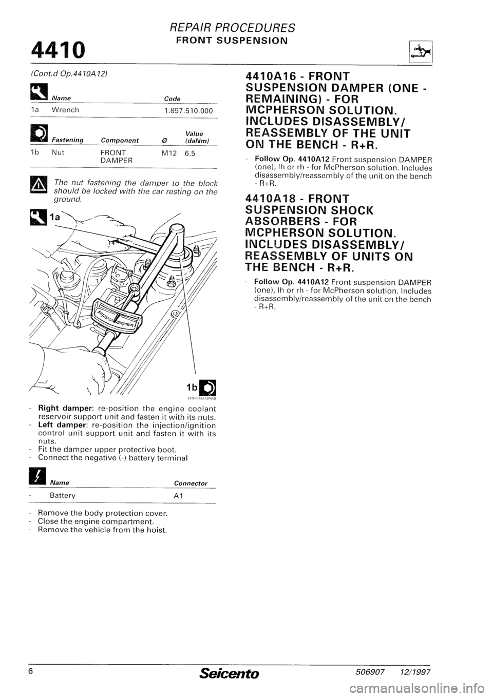 FIAT SEICENTO 1997  Service And Repair Manual 