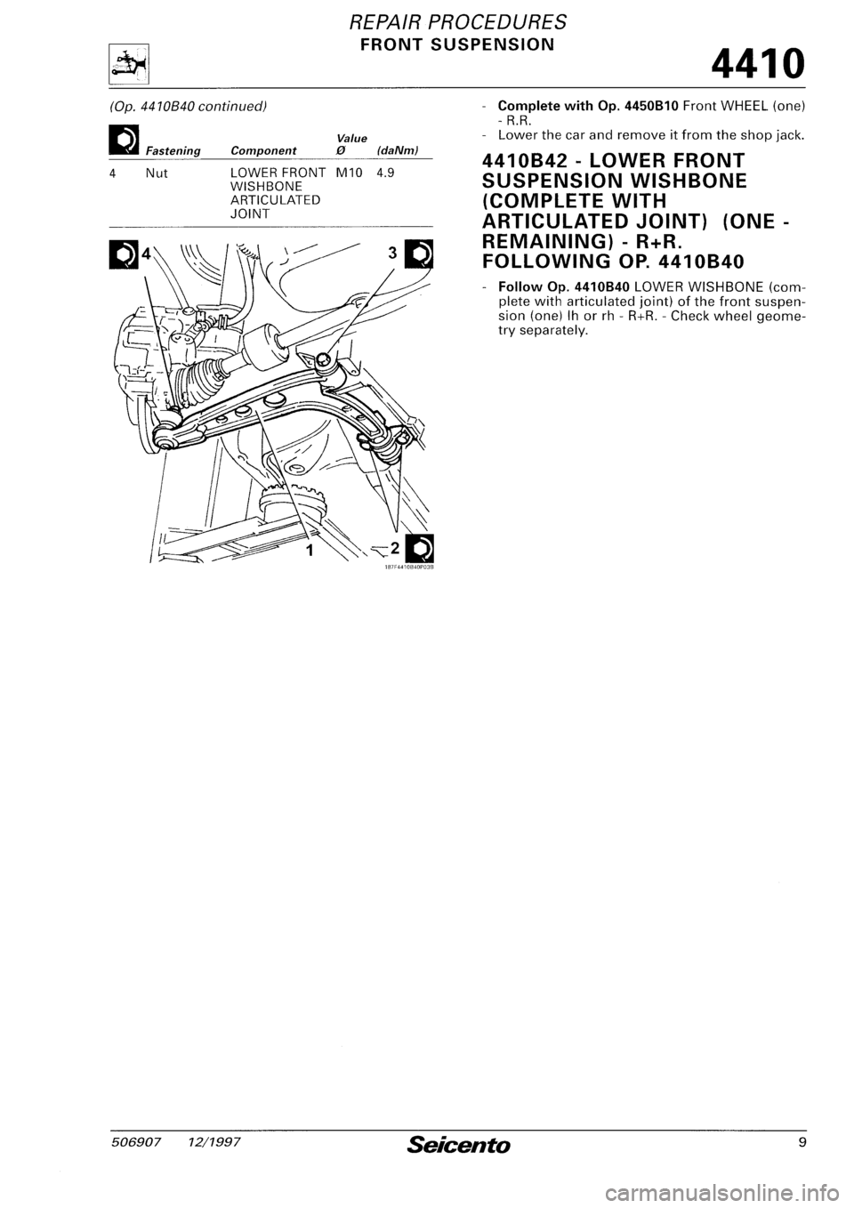 FIAT SEICENTO 1997  Service And Repair Manual 