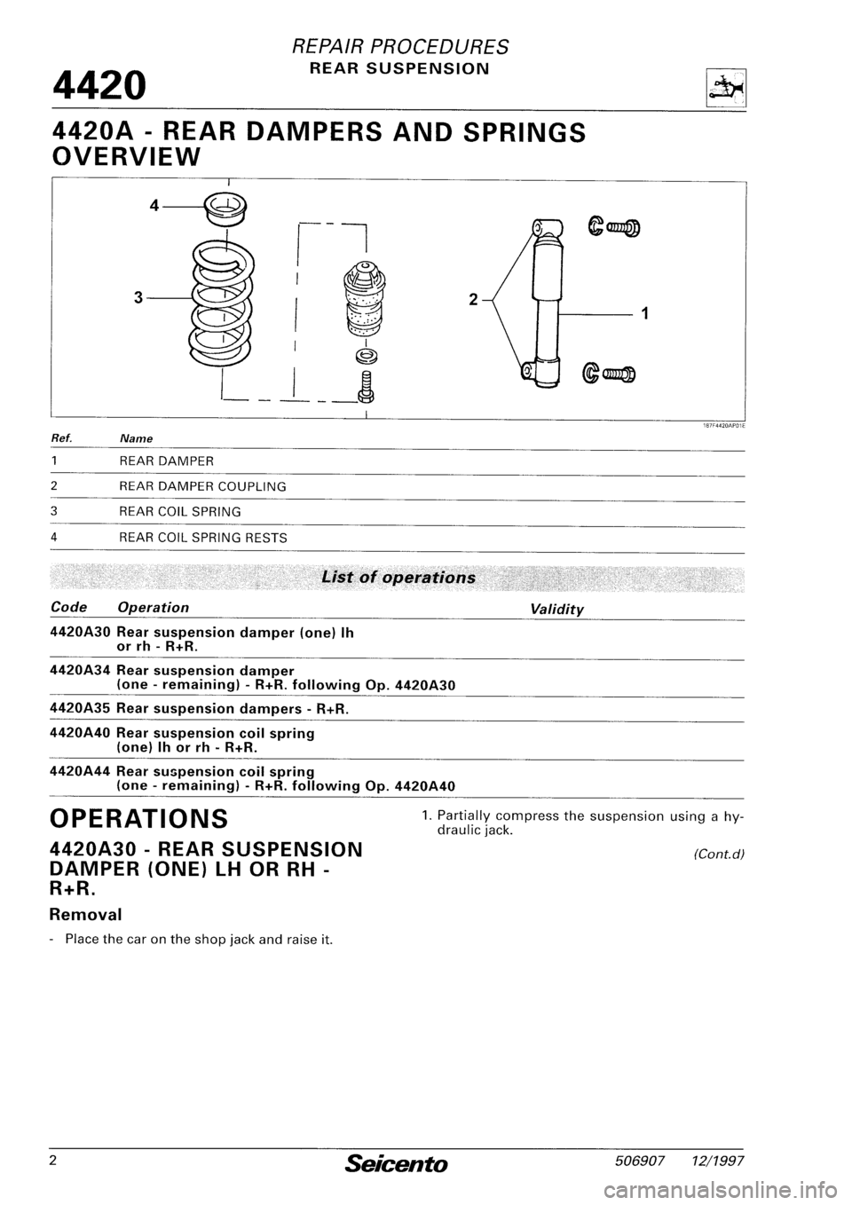 FIAT SEICENTO 1997  Service And Repair Manual 