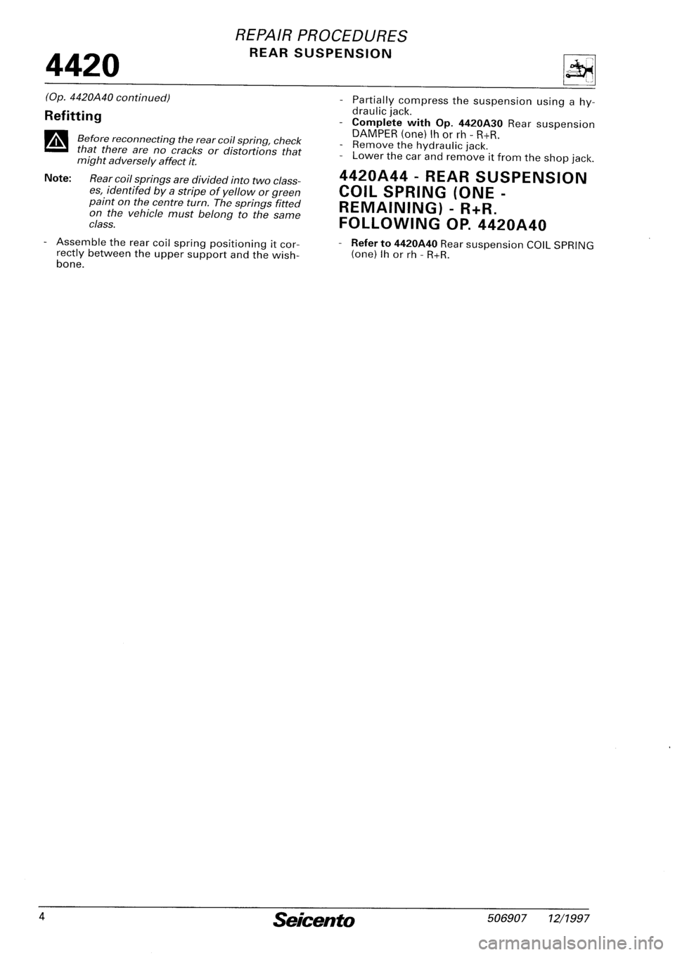 FIAT SEICENTO 1997  Service And Repair Manual 