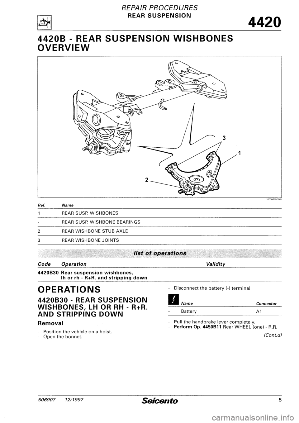 FIAT SEICENTO 1997  Service And Repair Manual 