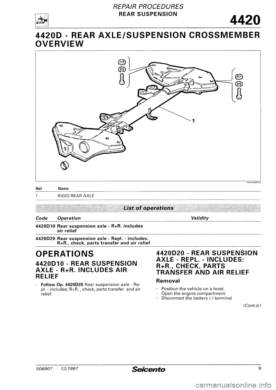 FIAT SEICENTO 1997  Service And Repair Manual 