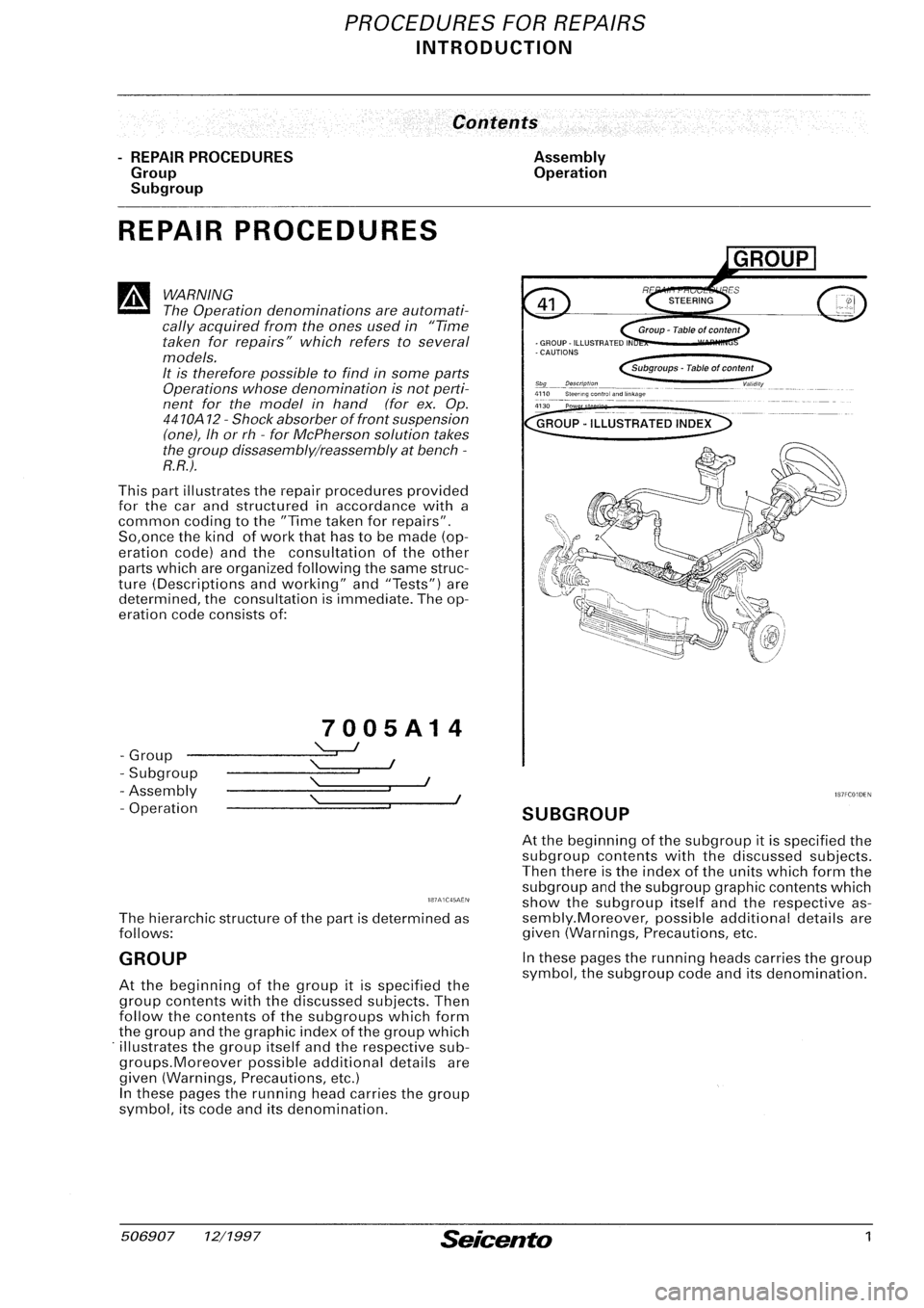 FIAT SEICENTO 1997  Service And Repair Manual 