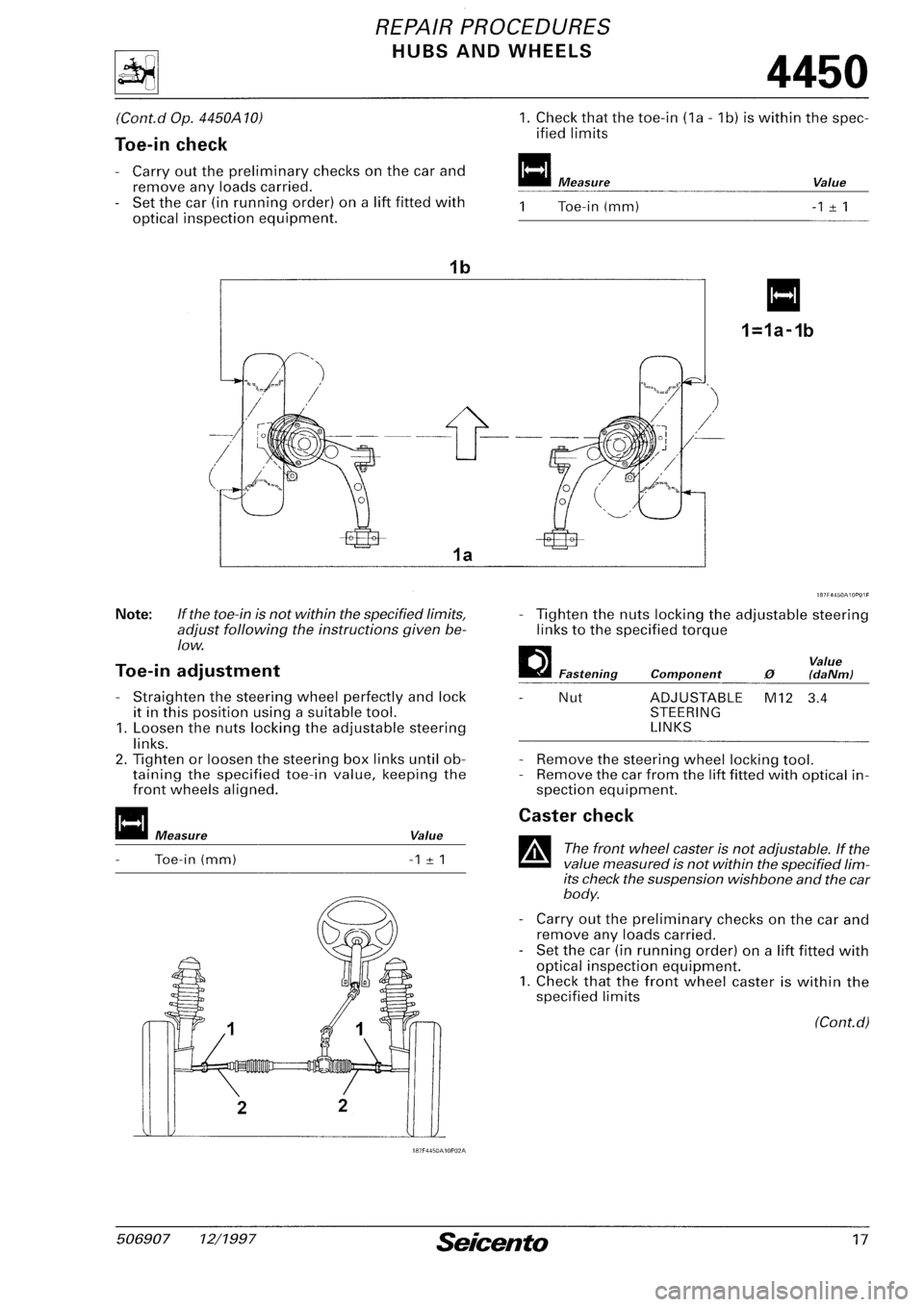 FIAT SEICENTO 1997  Service And Repair Manual 