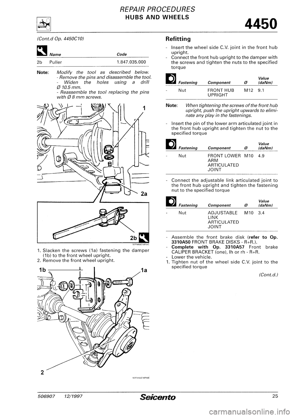 FIAT SEICENTO 1997  Service And Repair Manual 