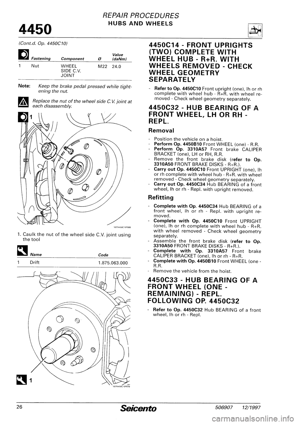 FIAT SEICENTO 1997  Service And Repair Manual 