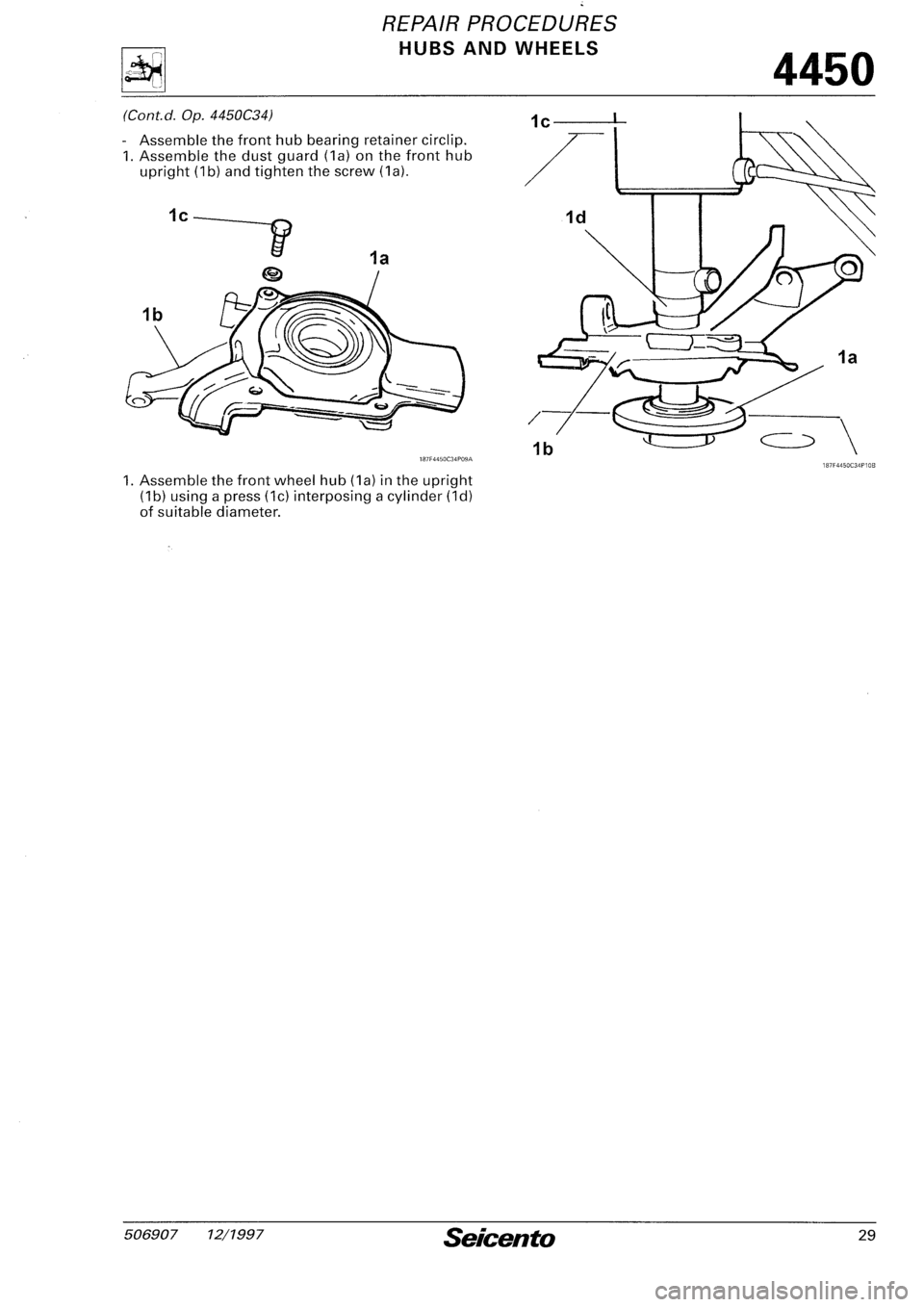 FIAT SEICENTO 1997  Service And Repair Manual 
