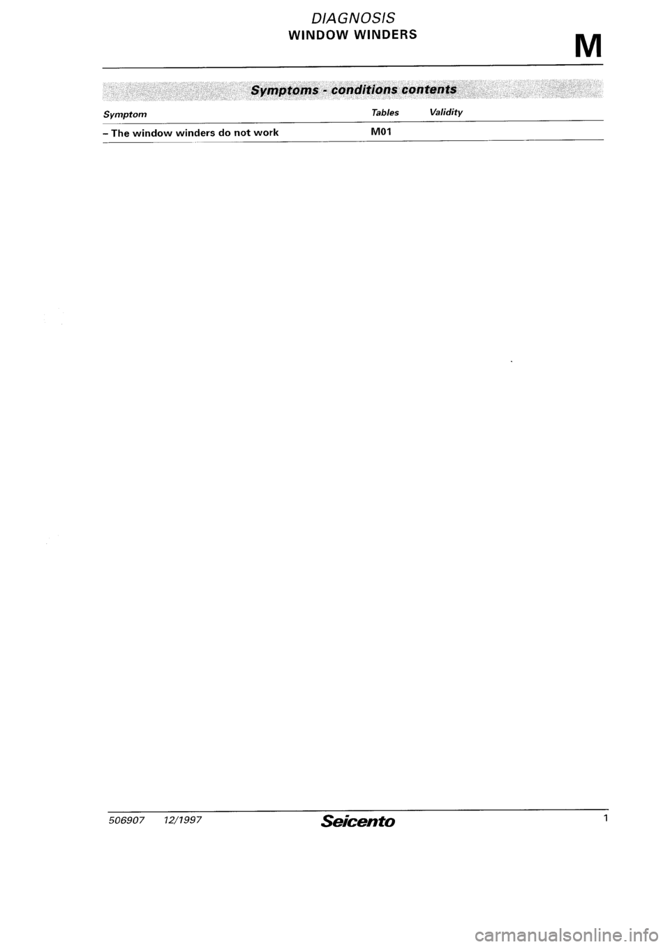 FIAT SEICENTO 1997  Service And Repair Manual 