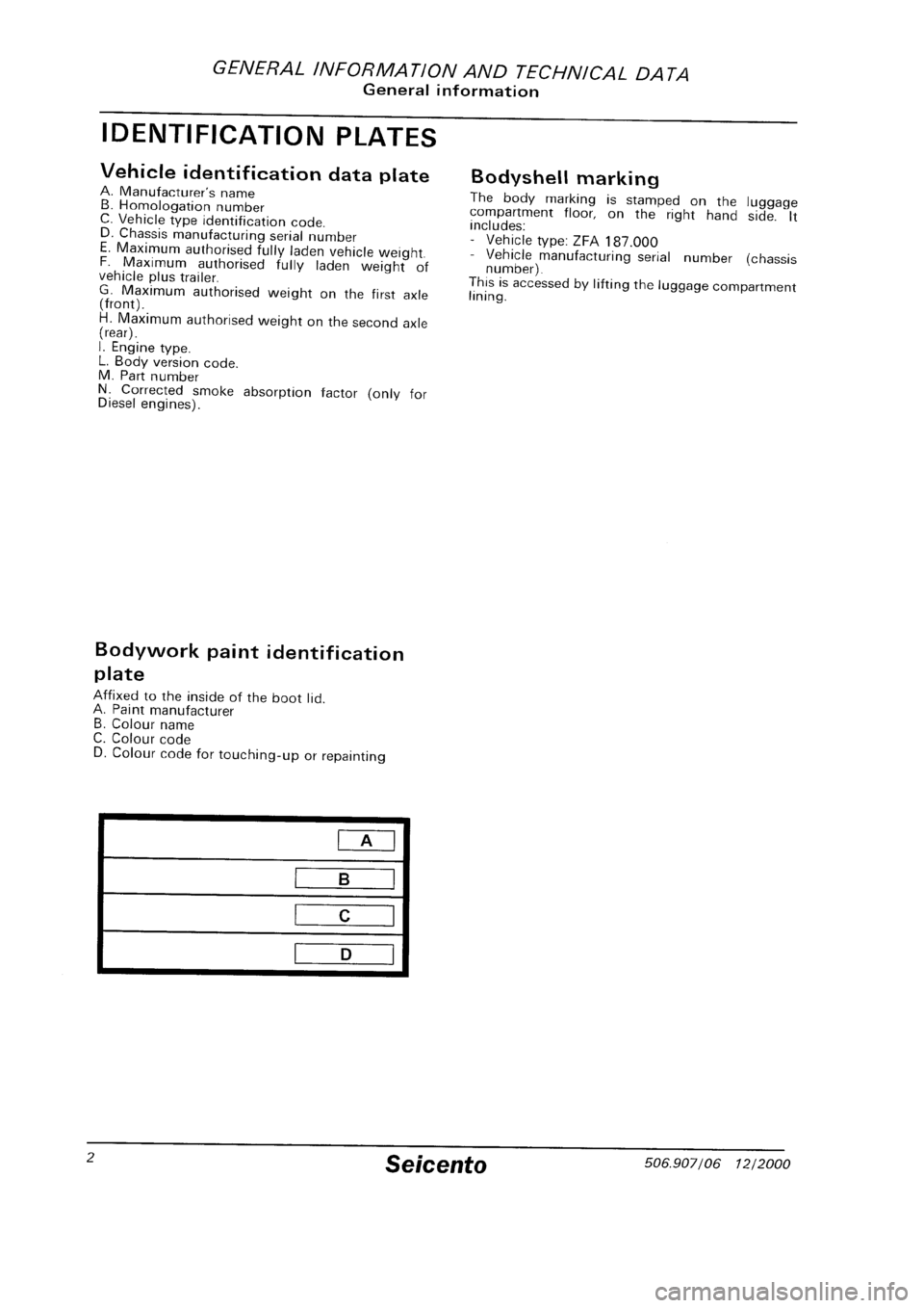 FIAT SEICENTO 1997  Service And Repair Manual 