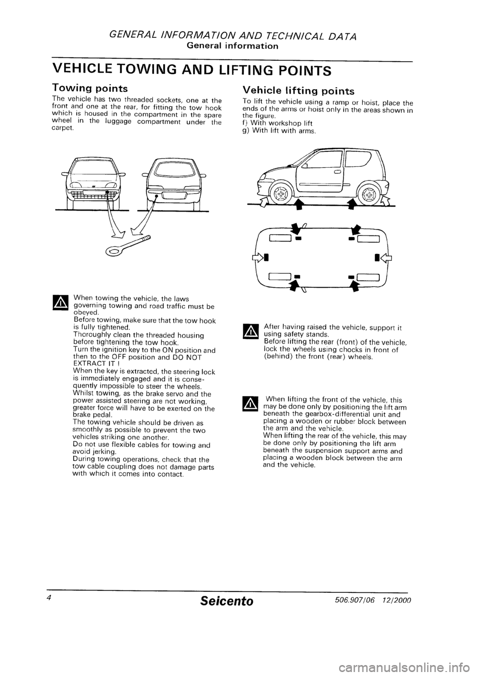 FIAT SEICENTO 1997  Service And Repair Manual 