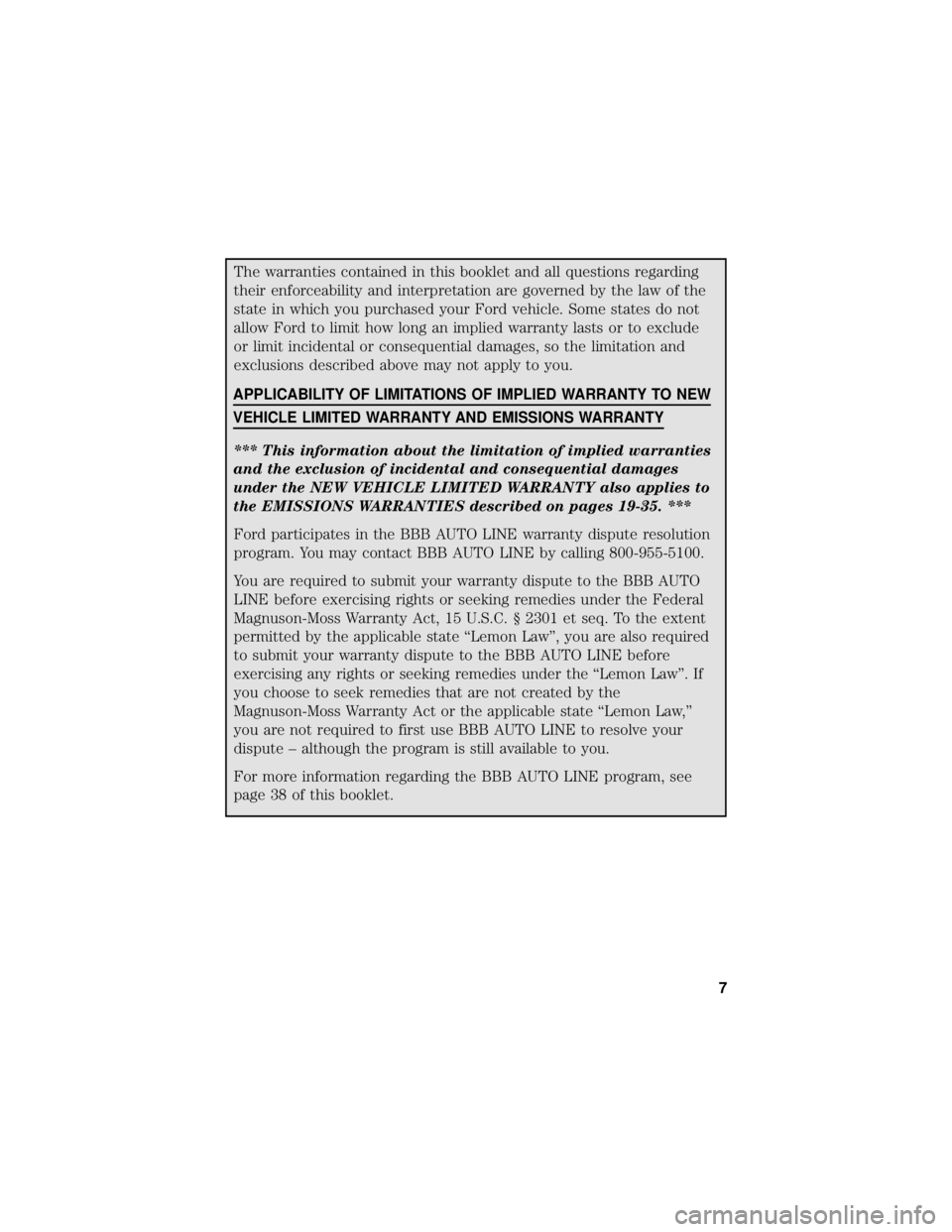 FORD ECOSPORT 2021  Warranty Guide 